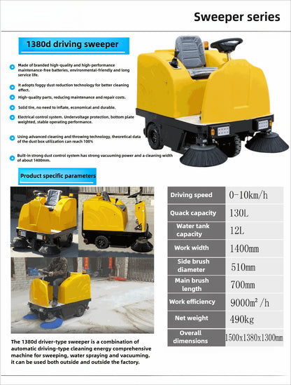 Sweeper driven/suitable for warehouse and workshop cleaning/indoor or outdoor port and dock roadside in residential areas