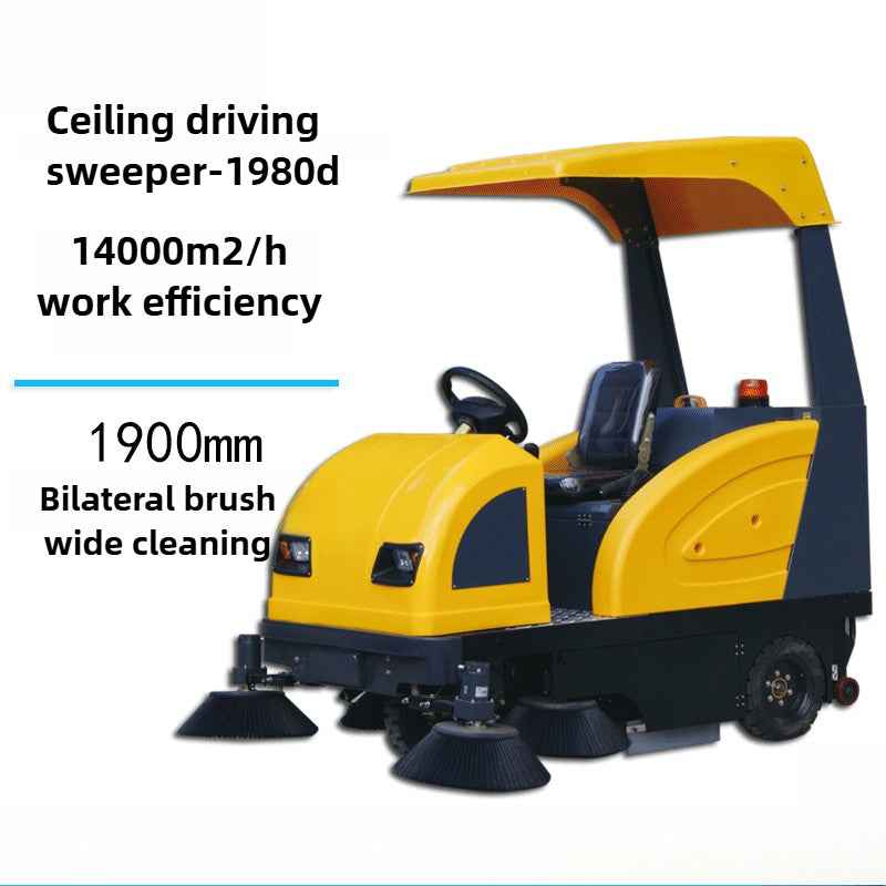 Sweeper driving/1980D ceiling type road sweeper/factory road dust suction spray industrial sweeper