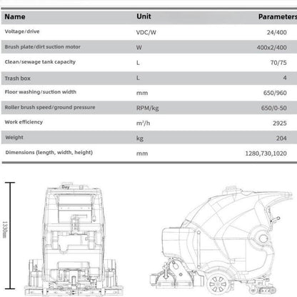 GM-65RBT/Gaomei floor scrubber/hand push washing and sweeping machine | sweeping and washing machine/supermarket workshop factory