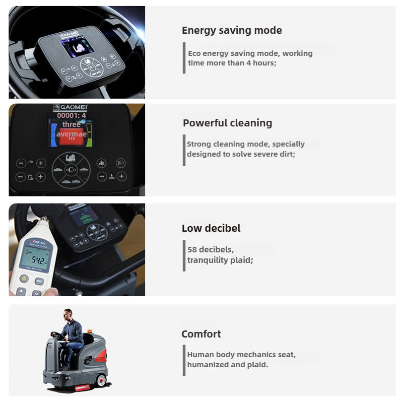 Driving style floor scrubber/Gaomei S81/Intelligent energy-saving mode with long endurance/Data based management of factory workshop