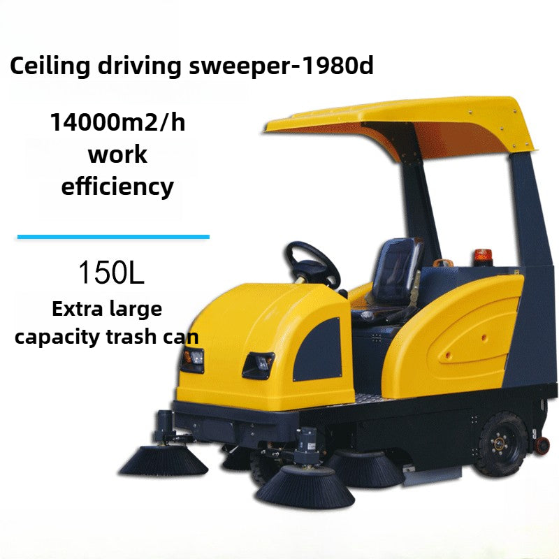 Sweeper driving/1980D ceiling type road sweeper/factory road dust suction spray industrial sweeper