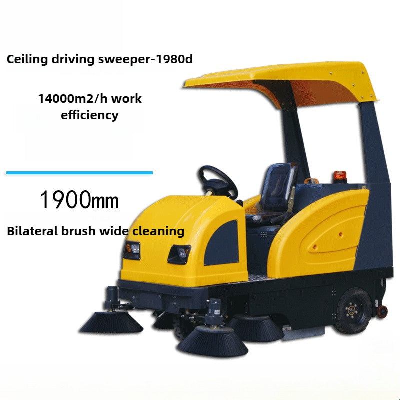 Sweeper driving/1980D ceiling type road cleaning/factory road dust suction spray industrial sweeper
