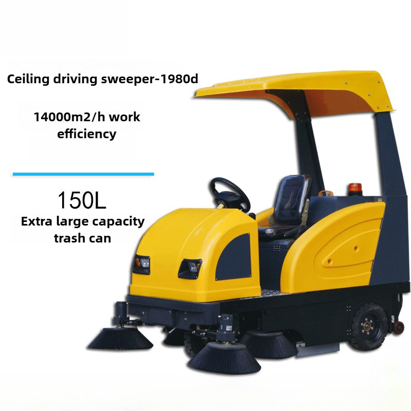 Sweeper driving/1980D ceiling type road cleaning/factory road dust suction spray industrial sweeper