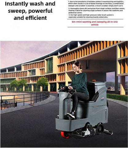 GM-RMINI/Gaomei/Driving washing and sweeping machine/Provided/Suitable for underground parking lots/Factory workshops/Floor cleaning/More