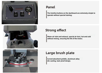 Gaomei GM50B hand push floor scrubber supermarket floor scrubber suction dryer parking lot floor scrubber sturdy, durable and compact