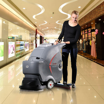 Gaomei GM50B hand push floor scrubber supermarket floor scrubber suction dryer parking lot floor scrubber sturdy, durable and compact