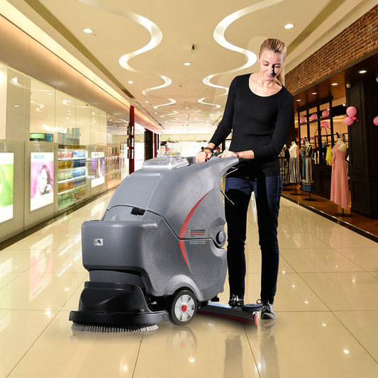 Gaomei GM50B hand push floor scrubber supermarket floor scrubber suction dryer parking lot floor scrubber sturdy, durable and compact