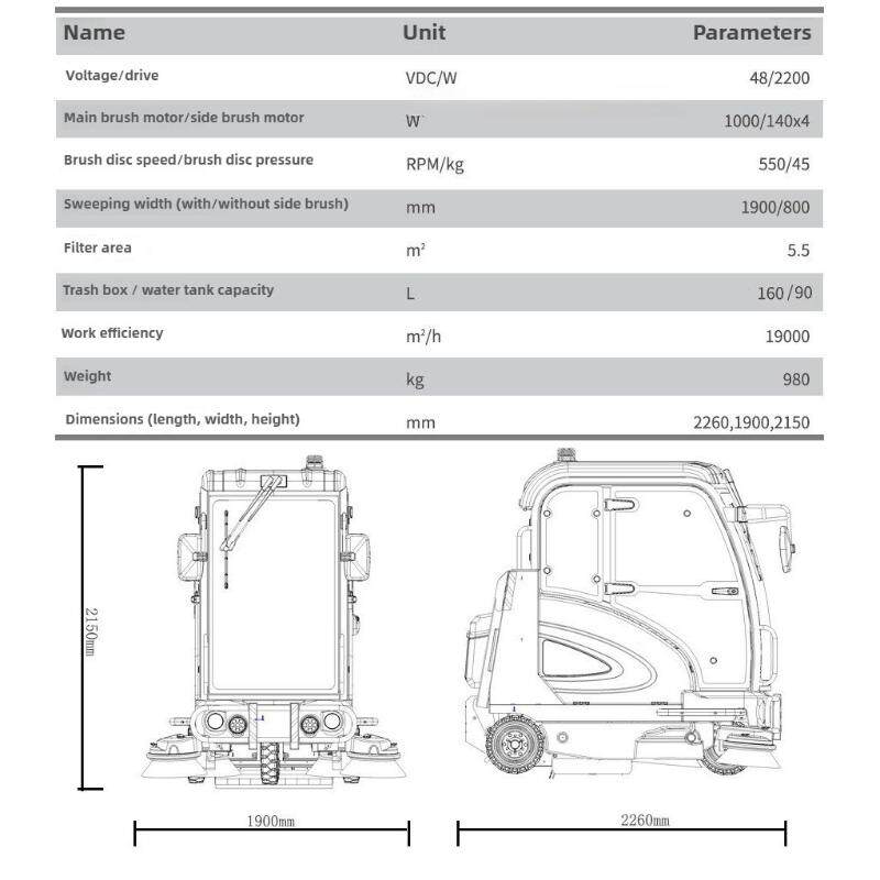 S1900ED Factory Sweeper/Sweeper | Gaomei Intelligent Driving Sweeper/Suitable for Factories/More