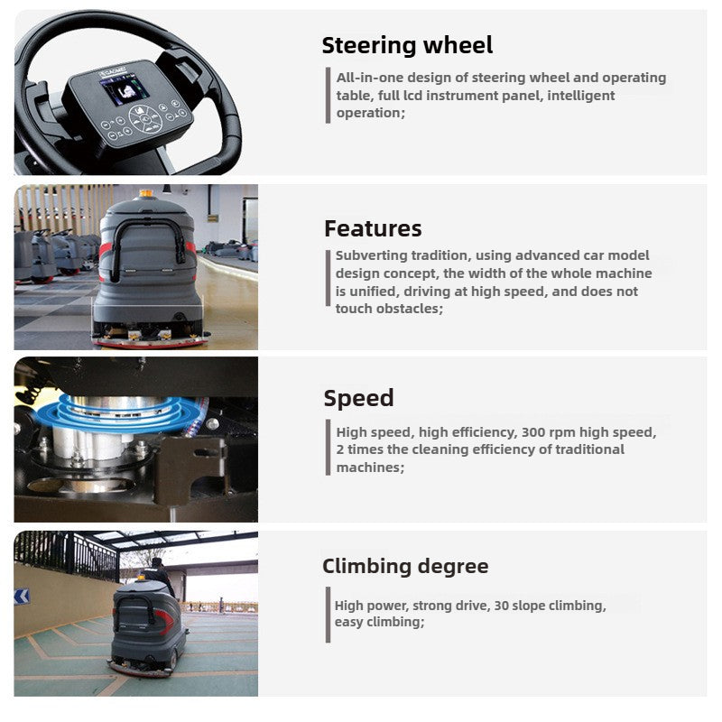 Driving style floor scrubber/Gaomei S81/Intelligent energy-saving mode with long endurance/Data based management of factory workshop