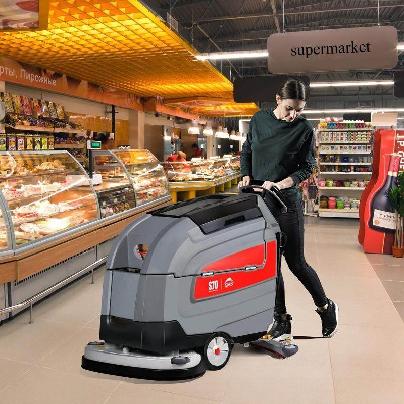 S70 floor scrubber with high beauty/intelligent hand push/dual brush ultra wide cleaning distance/long battery life