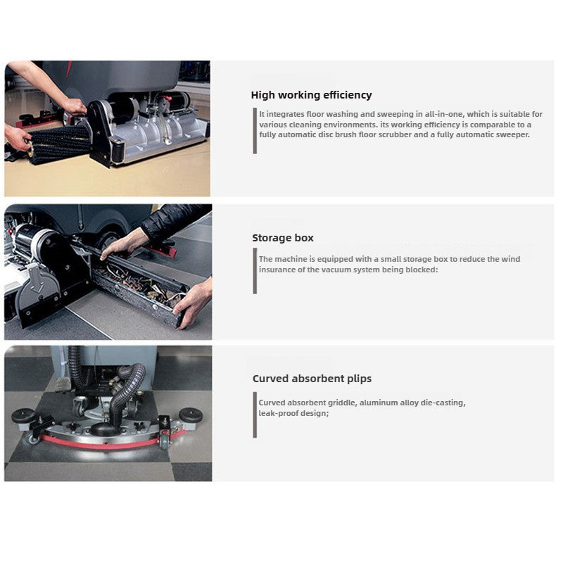 Factory floor scrubber/GM-65RBT/Gaomei hand push washing and sweeping machine | Suitable for supermarket workshops